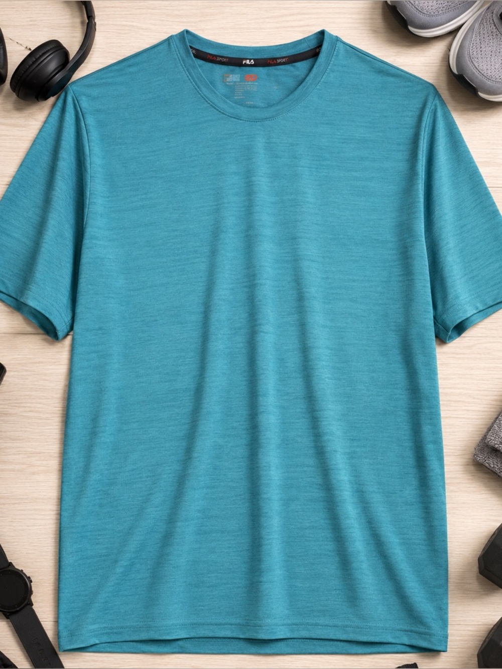 FILA Sport Teal Performance T Shirt Mens XL Athletic Workout